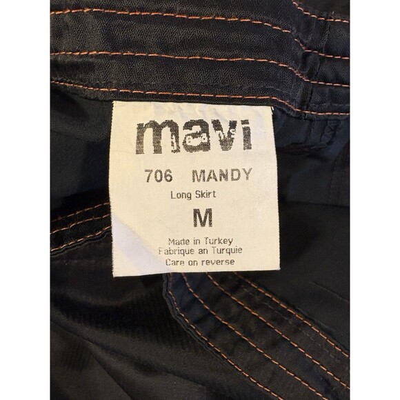 Mavi Mandy Long Skirt Black Size M Utility Workwear Style Made in Turkey - Picture 8 of 9